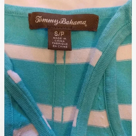 Tommy Bahama Aquamarine Striped Midi Sleeveless Knit Sundress Size Small - Picture 8 of 9